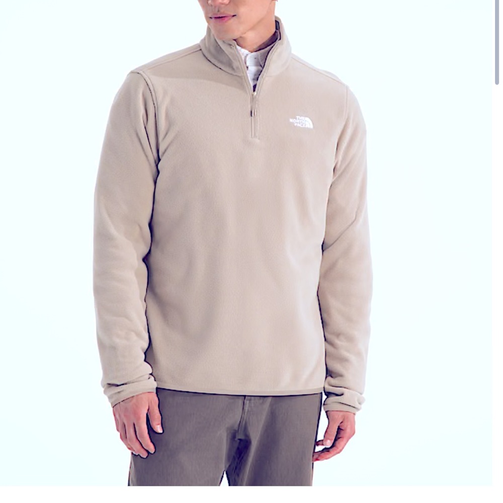 The North Face Mens 1/4 Zip Waffle Knit Fleece XL Pullover Shirt Jacket Logo